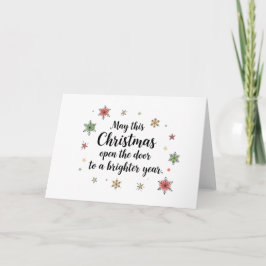 Brillante saludo de Navidad con copos de nieve col