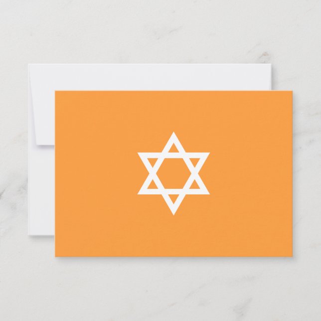 Brillante Star Bar Mitzvah Blue RSVP Card (Anverso)