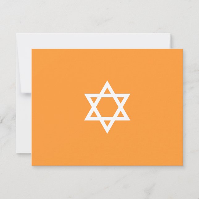 Brillante Star Bar Mitzvah Blue RSVP Card (Anverso)