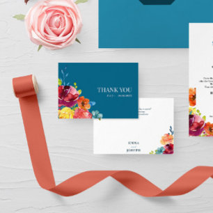 Brillante Summer elegante Boda Tarjeta "Gracias"