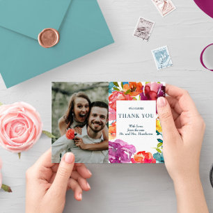 Brillante Summer elegante Boda Tarjeta "Gracias"