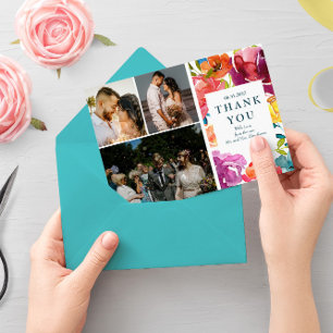 Brillante Summer elegante Boda Tarjeta "Gracias"