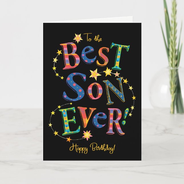 Brillante tarjeta de cumpleaños para el mejor hijo (Anverso)