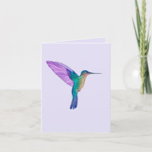 Brillante tarjeta de felicitación de colibrí de pe