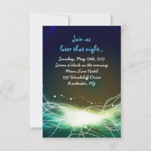 Brillante tarjeta de fiesta de boda judía de Neon 
