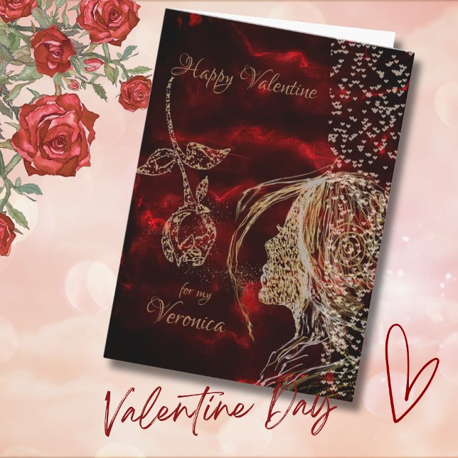 Brillante tarjeta de vacaciones de San Valentín ro ( Bright Red Valentine Holiday Card )