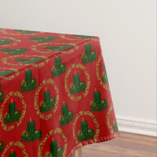 Brillante,Vela verde de Navidad con manteles de 52
