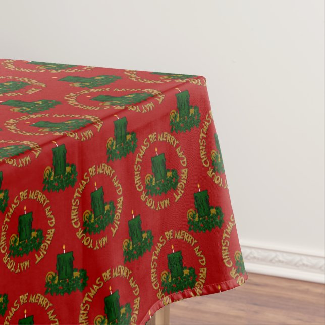 Brillante,Vela verde de Navidad con manteles de 52 (In Situ)