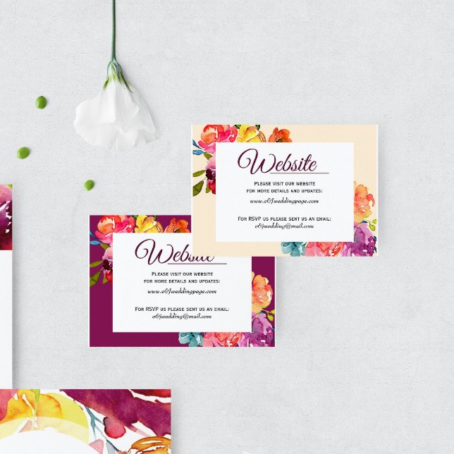 Brillante verano colorido Boda floral tarjeta web (Subido por el creador)
