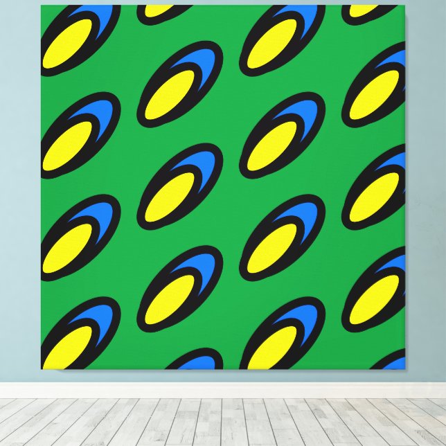 Brillante Verde Amarillo Azul Negro Baldosa Arte M (Insitu (piso de madera))