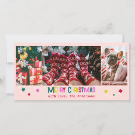 Brillante y alegre Feliz Navidad 3 Foto Rubor Rosa