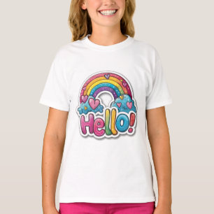 Brillante y alegre "¡Hola!" Camiseta para niños de