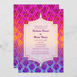 Brillantes colores Invitaciones a la boda árabe-ma
