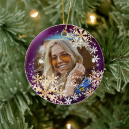 Brillantes nevadas Foto Ornamento Magenta