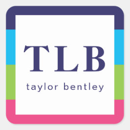 Brillantes Rugby Stripes Monogramados Pegatinas