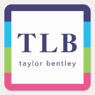 Brillantes Rugby Stripes Monogramados Pegatinas