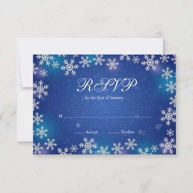 Brillantes Snowflakes Blue Winter RSVP (Anverso)