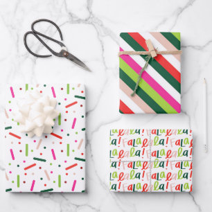 Brillantes y caprichosos Navidades de papel de env