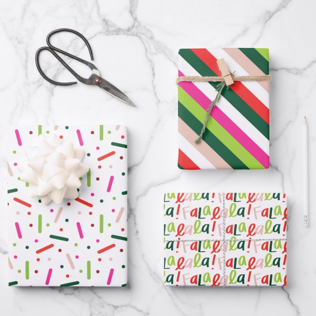 Brillantes y caprichosos Navidades de papel de env (Anverso)