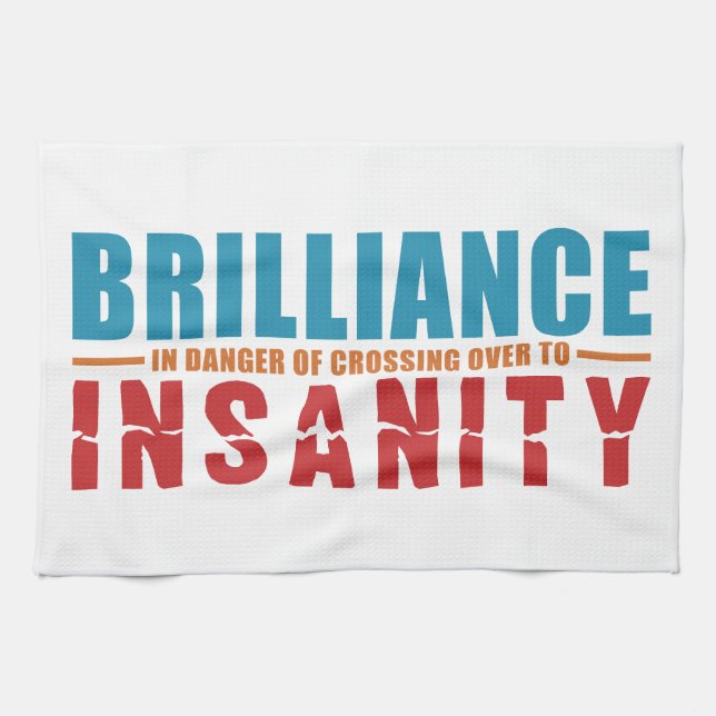 BRILLIANCE VS INSANITY personalizado toalla de man (Horizontal)