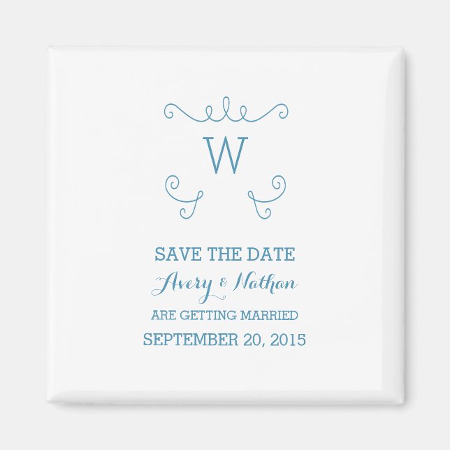 Brillo azul y caprichoso Salven el imán de la fech (Frente)