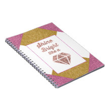 Brillo brillante como un cuaderno del diamante