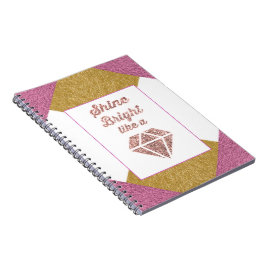 Brillo brillante como un cuaderno del diamante