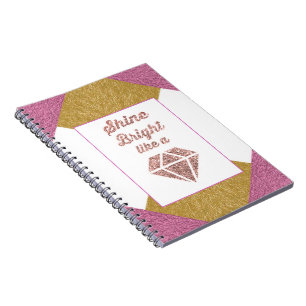 Brillo brillante como un cuaderno del diamante