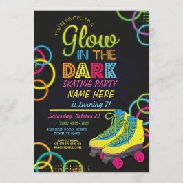 Brillo En La Invitación De Cumpleaños Del Patinaje