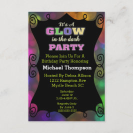 Brillo en las invitaciones de cumpleaños oscuras