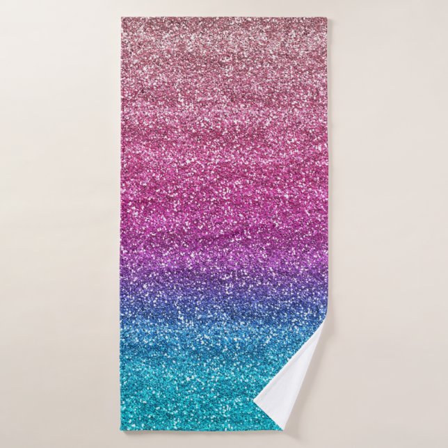 Brillo Gradiente Rosa y Azul Brillante (Toalla de baño)