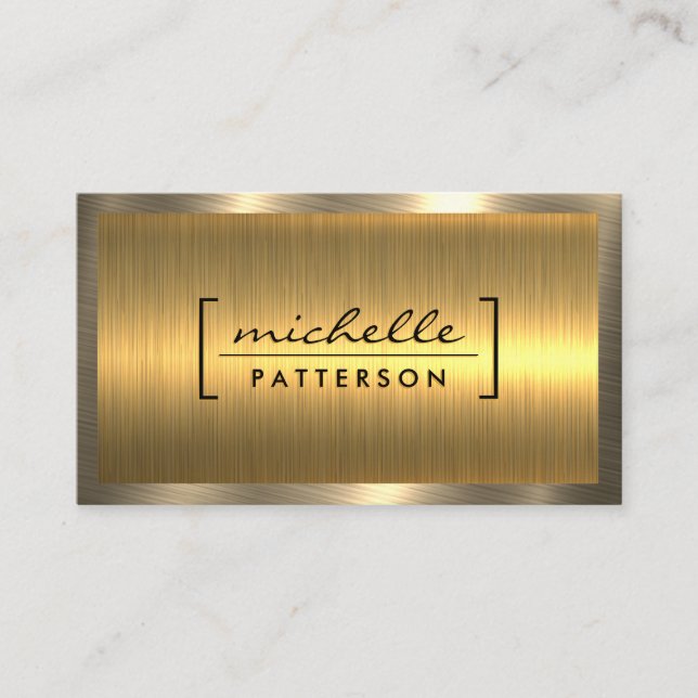 Brillo metálico de oro | Tarjeta de visita industr (Anverso)
