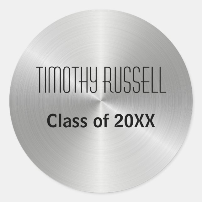 Brillo Metalizado plateado - Pegatina de graduació (Anverso)