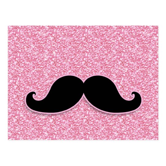 BRILLO NEGRO FEMENINO DEL ROSA DEL BIGOTE IMPRESO POSTAL