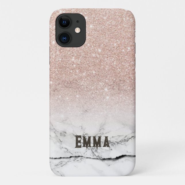 brillo rosa Emma en fundas para iPhone 11 (Reverso)