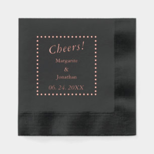 Brillo Servilletas de boda con foil estampado y Cheers pe