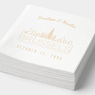 Brillo Servilletas de boda personalizadas de Bruselas con