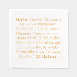 Brillo Servilletas de Napa Wine Country con Estampado en