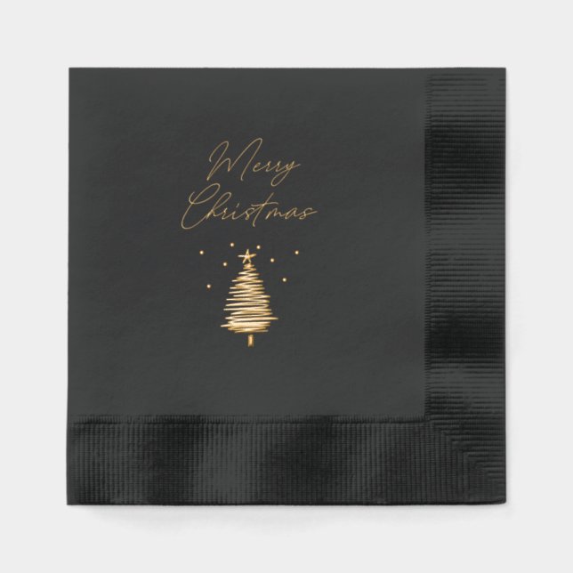 Brillo Servilletas de Navidad modernas con estampado de p (Anverso)