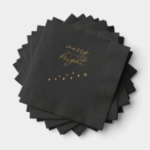 Brillo Servilletas de Navidad modernas con estampado en l