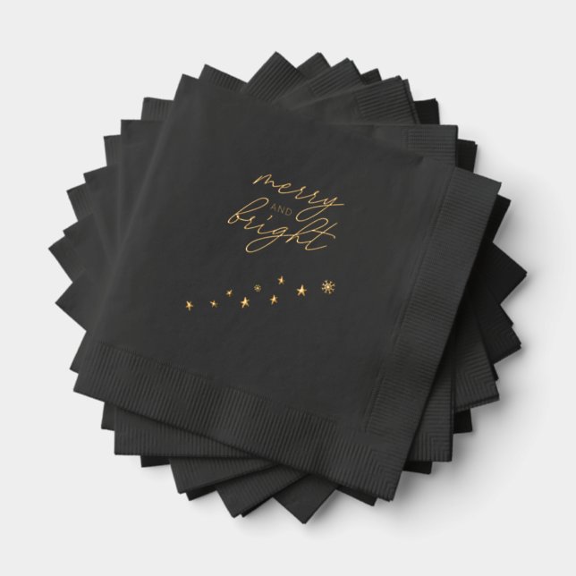 Brillo Servilletas de Navidad modernas con estampado en l (Insitu (apilados))