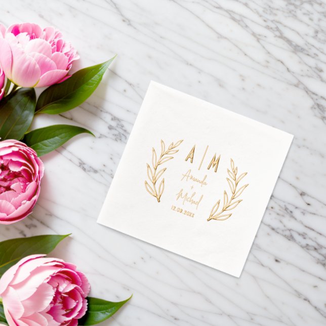 Brillo Servilletas elegantes con estampado de lámina con  (Insitu (Boda))