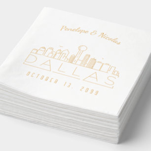 Brillo Servilletas Personalizadas de Boda de Dallas con H