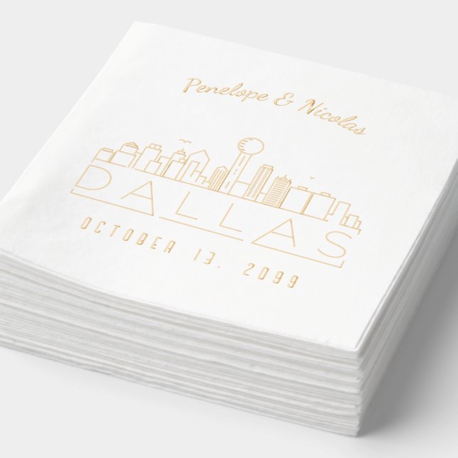 Brillo Servilletas Personalizadas de Boda de Dallas con H (Detalle)