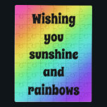 Brilloso Gradiente Arcoiris Rompecabezas Rompecabe<br><div class="desc">Hermoso y colorido regalo con colores arcoiris y un alegre deseo. ¡Perfecto,  buen regalo! Diseñado en el hermoso estado de Washington,  EEUU,  por un artista independiente.</div>