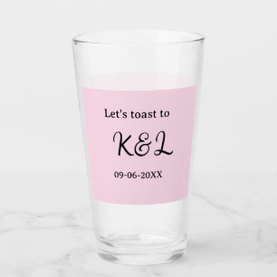 Brindemos por compromiso de boda nombre letra rosa