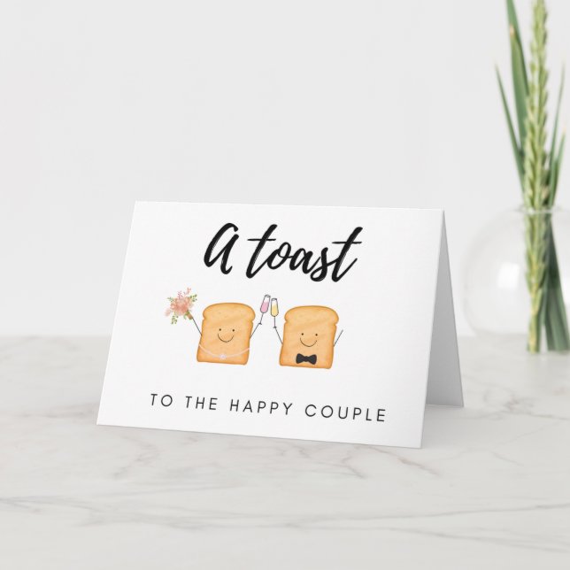 Brindis a la pareja feliz | Tarjeta Boda Cuta (Anverso)