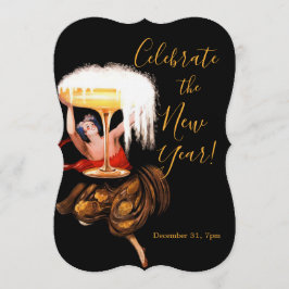 Brindis de Champán Invitación de Año Nuevo