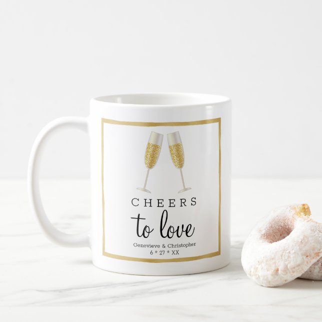 Brindis Elegante al Amor Copa de Champagne de Boda (Con donut)