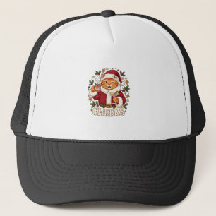 Brindis Navidad Naranja Gato Santa Sombrero Bebida